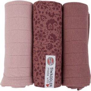 achetez Lot de 3 langes en coton Flower Tribe Rosewood (70 x 70 cm) Lodger au meilleur prix en promo