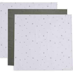 achetez Lot de 3 langes en coton Stargaze Leaf Green (70 x 70 cm) Jollein au meilleur prix en promo