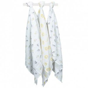 achetez Lot de 3 langes en coton bio Pluche et Pompon (70 x 70 cm) Sauthon au meilleur prix en promo