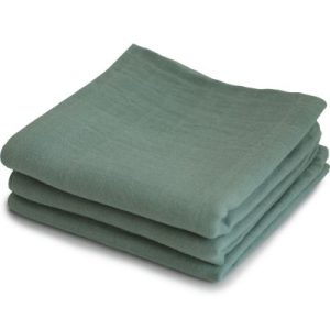 achetez Lot de 3 langes en coton bio Roman Green (60 x 60 cm) Mushie au meilleur prix en promo