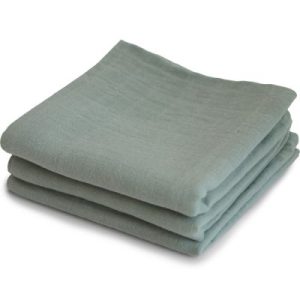 achetez Lot de 3 langes en coton bio Sage (60 x 60 cm) Mushie au meilleur prix en promo