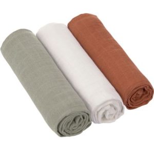 achetez Lot de 3 langes en mousseline Cozy Home Rouille