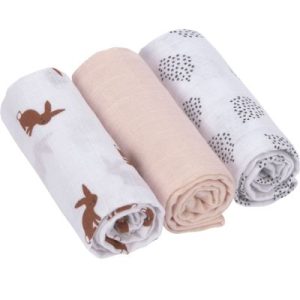 achetez Lot de 3 langes en mousseline Little Forest Lapin (60 x 60 cm) Lässig au meilleur prix en promo