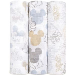 achetez Lot de 3 maxi langes Mickey + Minnie (120 x 120 cm) aden + anais au meilleur prix en promo