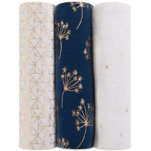 achetez Lot de 3 maxi langes métalliques Gold deco (120 x 120 cm) aden + anais au meilleur prix en promo