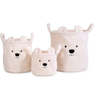 achetez Lot de 3 paniers Teddy écru Childhome au meilleur prix en promo
