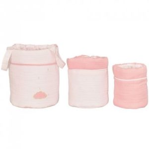 achetez Lot de 3 paniers de toilette Lily poudrée (18 x 21 cm) Sauthon au meilleur prix en promo