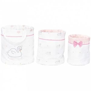 achetez Lot de 3 paniers de toilette cygne Baby Swan (18 x 21 cm) Sauthon au meilleur prix en promo