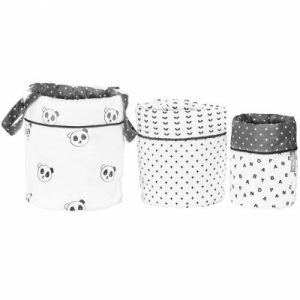 achetez Lot de 3 paniers de toilette panda Chao Chao (18 x 21 cm) Sauthon au meilleur prix en promo
