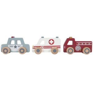 achetez Lot de 3 véhicules de secours en bois Little Dutch au meilleur prix en promo