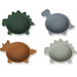 achetez Lot de 4 bols en silicone Iggy Dino blue multi mix Liewood au meilleur prix en promo