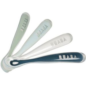 achetez Lot de 4 cuillères 1er repas Soft bleu Béaba au meilleur prix en promo