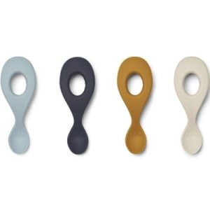 achetez Lot de 4 cuillères en silicone Liva Sea blue multi mix Liewood au meilleur prix en promo