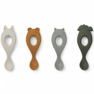 achetez Lot de 4 cuillères en silicone Liva  hunter green mix Liewood au meilleur prix en promo