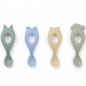 achetez Lot de 4 cuillères en silicone Liva peppermint multi mix Liewood au meilleur prix en promo