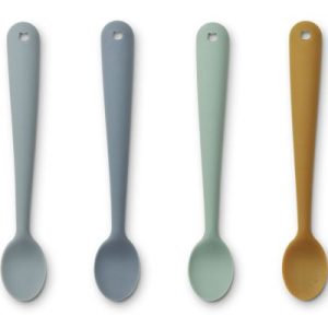 achetez Lot de 4 cuillères en silicone Siv Blue multi mix Liewood au meilleur prix en promo