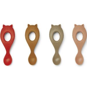 achetez Lot de 4 cuillères en silicone chat Liva Multi mix Liewood au meilleur prix en promo