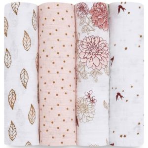 achetez Lot de 4 maxi langes en coton Dahlias (120 x 120 cm) aden + anais au meilleur prix en promo