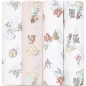 achetez Lot de 4 maxi langes en coton Disney Princess (112 x 112 cm) aden + anais au meilleur prix en promo