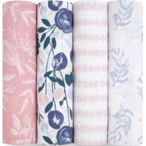 achetez Lot de 4 maxi langes en coton Flowers Bloom (112 x 112 cm) aden + anais au meilleur prix en promo