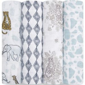 achetez Lot de 4 maxi langes en coton Jungle (120 x 120 cm) aden + anais au meilleur prix en promo