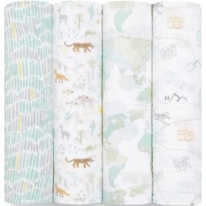 achetez Lot de 4 maxi langes en coton Voyager (112 x 112 cm) aden + anais au meilleur prix en promo