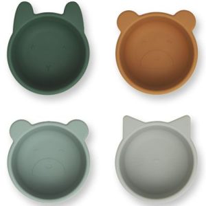 achetez Lot de 4 mini bols en silicone Malene green multi mix (8 cm) Liewood au meilleur prix en promo