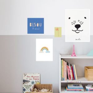 achetez Lot de 4 petites affiches Bisous (10 x 15 à 40 x 30 cm) Mimi'lou au meilleur prix en promo