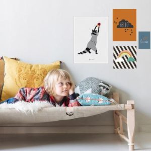 achetez Lot de 4 petites affiches Hello (10 x 15 à 40 x 30 cm) Mimi'lou au meilleur prix en promo