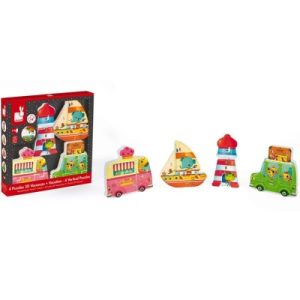 achetez Lot de 4 puzzles verticaux Vacances Janod au meilleur prix en promo