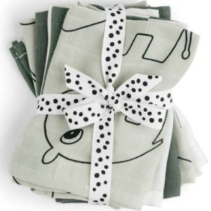 achetez Lot de 5 débarbouillettes en tissu Deer friends Vert (30 x 30 cm) Done by Deer au meilleur prix en promo