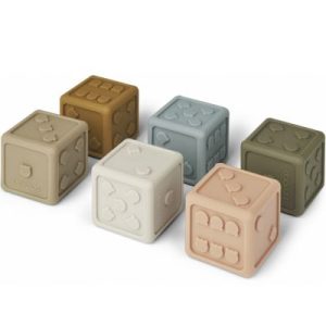 achetez Lot de 6 dés en silicone Gloria Khaki multi mix Liewood au meilleur prix en promo