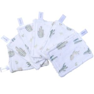 achetez Lot de 6 lingettes lavables Cactus (8 x 11 cm) Little Crevette au meilleur prix en promo
