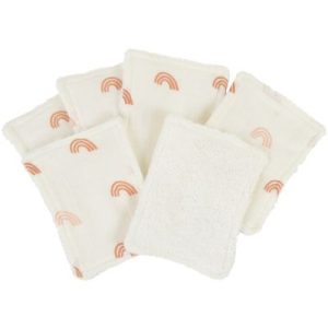 achetez Lot de 6 lingettes lavables Rainbow (8 x 11 cm) Little Crevette au meilleur prix en promo