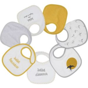 achetez Lot de 7 bavoirs Bébé d'amour Trois Kilos Sept au meilleur prix en promo