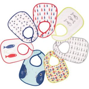 achetez Lot de 7 bavoirs à velcro Poisson Trois Kilos Sept au meilleur prix en promo