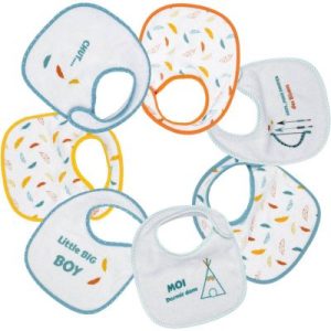 achetez Lot de 7 bavoirs de naissance Indien Trois Kilos Sept au meilleur prix en promo