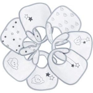 achetez Lot de 7 bavoirs de naissance Nuage gris Trois Kilos Sept au meilleur prix en promo