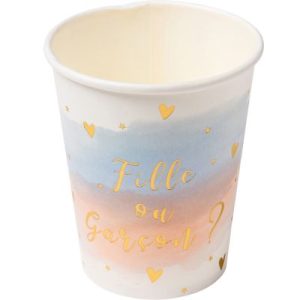 achetez Lot de 8 gobelets en carton Gender reveal Arty Fêtes Factory au meilleur prix en promo