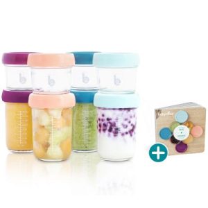achetez Lot de 8 pots de conservation en verre Babybols + livret de recettes Babymoov au meilleur prix en promo