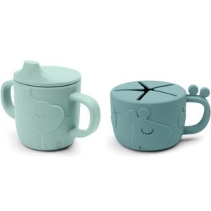 achetez Lot tasse à bec et tasse à goûter Peekaboo Deer friends Bleu Done by Deer au meilleur prix en promo