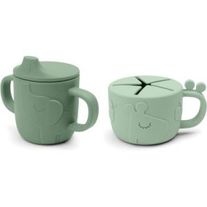 achetez Lot tasse à bec et tasse à goûter Peekaboo Deer friends Vert Done by Deer au meilleur prix en promo