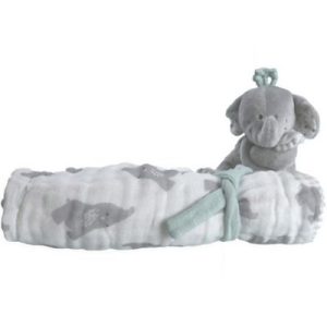 achetez Ma première couverture Eléphant gris (50 x 50 cm) Noukie's au meilleur prix en promo