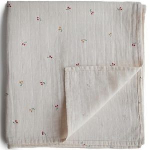 achetez Maxi lange en coton bio Cherries (120 x 120 cm) Mushie au meilleur prix en promo