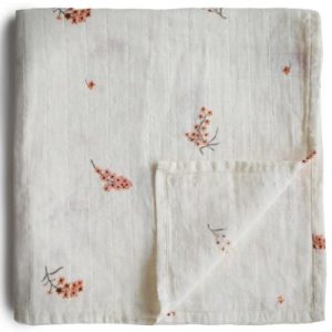 achetez Maxi lange en coton bio Flowers (120 x 120 cm) Mushie au meilleur prix en promo