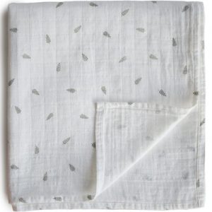 achetez Maxi lange en coton bio Leaves (120 x 120 cm) Mushie au meilleur prix en promo