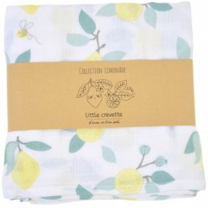 achetez Maxi lange en coton bio Limonade (120 x 120 cm) Little Crevette au meilleur prix en promo