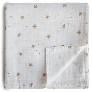 achetez Maxi lange en coton bio Sparrows (120 x 120 cm) Mushie au meilleur prix en promo