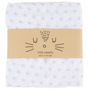 achetez Maxi lange en coton bio étoiles Pompom (120 x 120 cm) Little Crevette au meilleur prix en promo