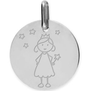 achetez Médaille Fée personnalisable (or blanc 750°) Lucas Lucor au meilleur prix en promo